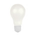 A white stress light bulb shaped toy with a grey base. It has a glossy finish and a smooth texture.