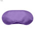 A purple sleep eye mask with a smooth surface. It has a contoured shape for comfort and comes with a logo.