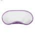 A sleep eye mask in violet with a white surface and contrasting purple trim, featuring a logo.