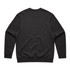 A black jumper with long sleeves and a crew neckline, featuring a smooth, plain back design.
