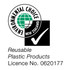 A promotional logo featuring an environmental certification with a globe and checkmark, in black and green.
