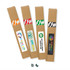 Paper drinking straws in various colours, packaged in cardboard sleeves, featuring different logos.