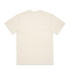 A blank, cream-coloured T-shirt with short sleeves and no visible branding or logos on the back.
