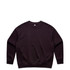 A dark brown sweater with a crew neck and long sleeves, featuring a minimalistic design.