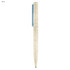 A blue eco pen with a speckled textured finish, featuring a smooth blue clip. It has a simple, modern design.