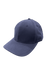 A navy blue cap featuring a curved brim and a structured design, with a logo on the front.