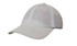 A white mesh cap with a curved brim and a logo on the front.