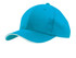 A turquoise cap with a sandwich trim, featuring a rounded peak and a structured design. It has a logo on the front.