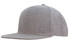 A premium flat peak cap in grey, featuring a structured design and a logo.