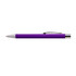 A purple aluminium pen with a silver tip and clip, featuring a branding logo.