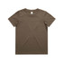 A brown kids' t-shirt with a simple design and a label tag. It has no visible logos or branding.