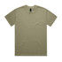 A plain olive green t-shirt featuring a brand label on the neckline. The shirt has a classic crew neck design.