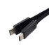 A black charging cable with two USB-C connectors, featuring a durable braided design.