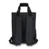 A black Tasman Totepack featuring dual shoulder straps and a top handle, with a sleek and minimalist design.