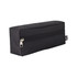 A black utility case with a zip closure, featuring a rectangular design and a logo on the side.