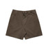 Faded walk shorts in a muted brown hue, featuring an elastic waistband and a drawstring. Includes a logo detail.