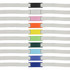 A collection of colourful luxury shoelace charms in black, white, orange, yellow, green, blue, and purple, on grey shoelaces.
