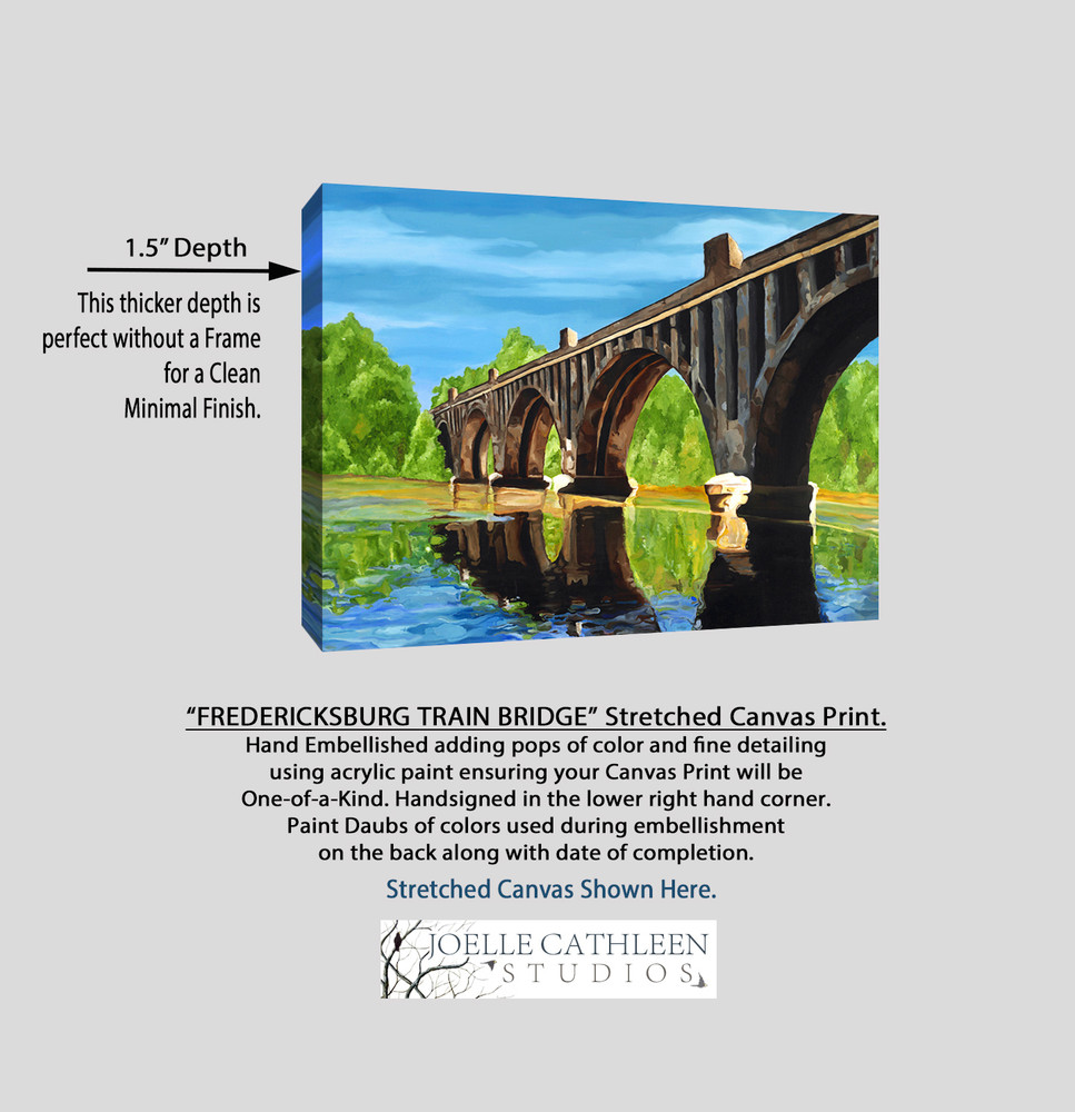  "FREDERICKSBURG TRAIN BRIDGE" Canvas Print