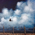 "FIELD TRIP" Miniature Crows Painting w/ Easel. Made to Order.