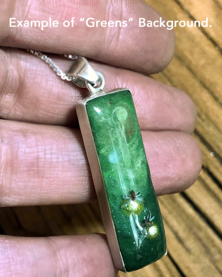 Fireflies Fluid Painting Pendant Custom Order Joelle Cathleen