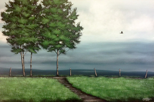 "TOP OF THE HILL II" ACRYLIC PAINTING (SOLD)