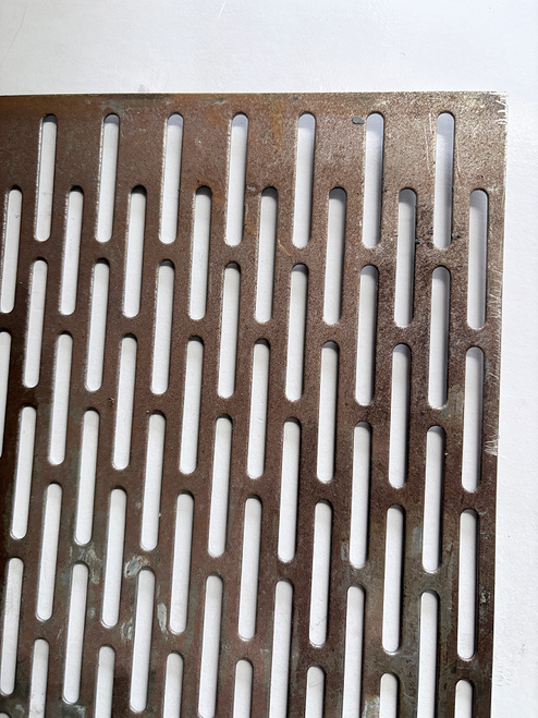 Perforated metal sheet with Slotted Rectangular 5X30mm, 6X30mm round holes and % open area – Available in mild steel, galvanised Steel