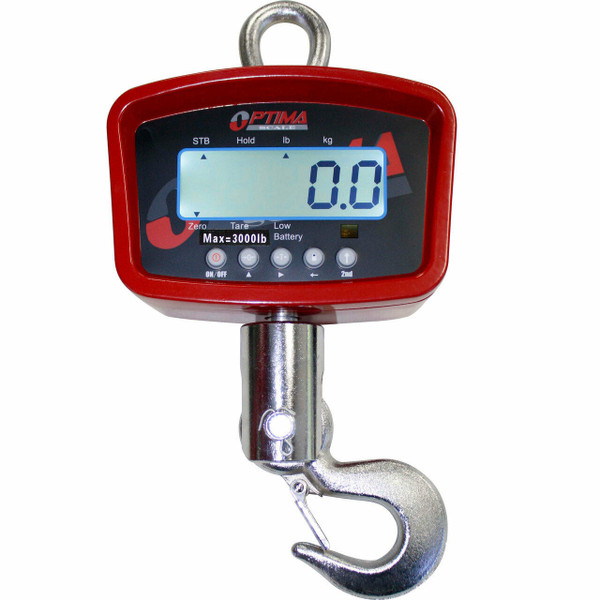 OPTIMA OP-924 CRANE SCALE W/ LCD SCREEN, 500 LBS X 0.1 LB