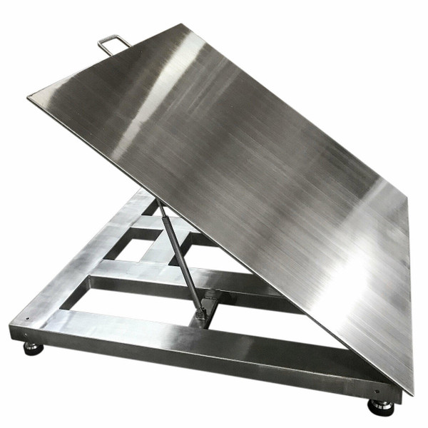 OPTIMA OP-916-LT STAINLESS STEEL WASHDOWN FLOOR SCALE PACKAGE WITH LCD INDICATOR, 4' X 4', 5000 LBS X 1 LB, NTEP, CLASS III