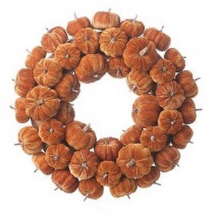 Velvet Orange Pumpkin Wreath Velvet Orange Pumpkin Wreath