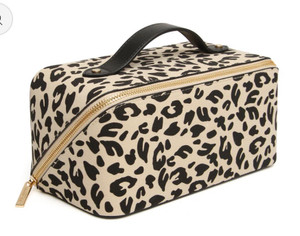 Luxury Train Cosmetic Case- Light Leopard Luxury Train Cosmetic Case- Light Leopard