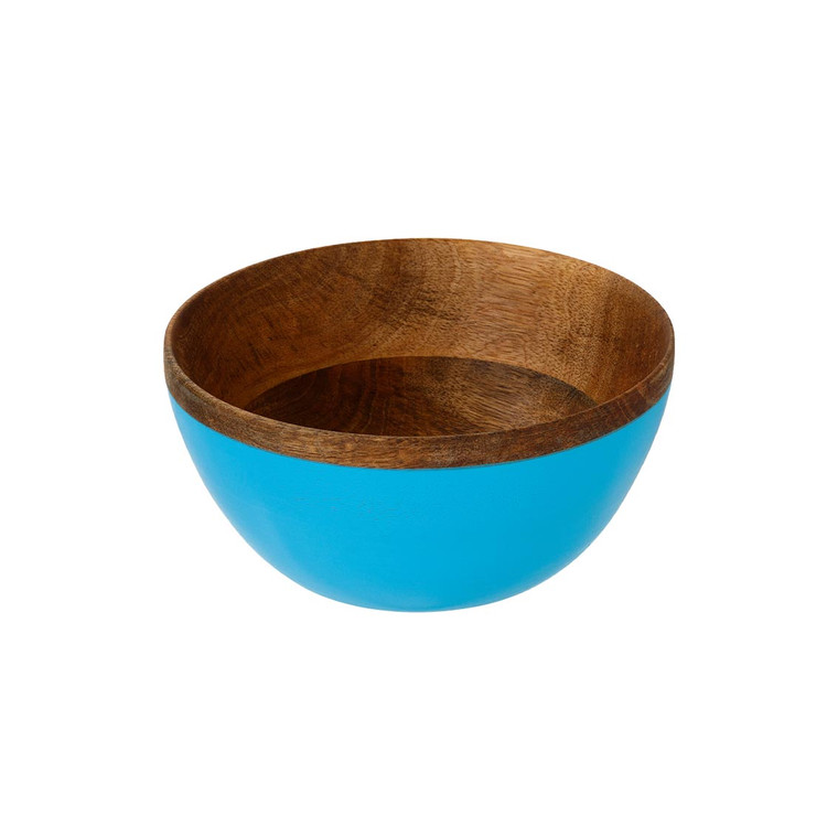 Boho- Medium- Mango Wood Bowl- Blue