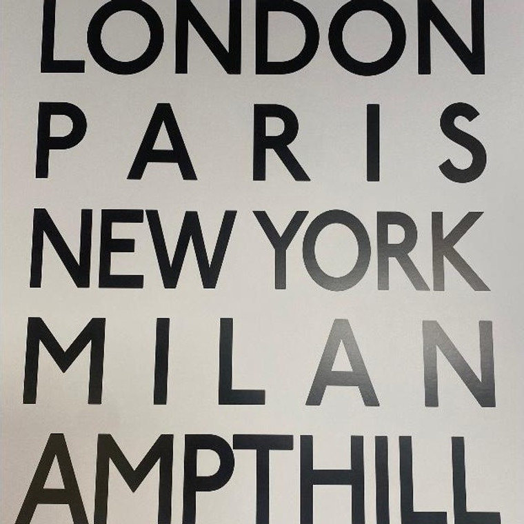 London, Paris,New York, Milan, Ampthill A3 print