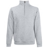 Fruit of the Loom Classic Zip Neck Sweatshirt Heather Grey