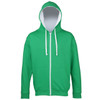 AWDis Varsity Zoodie Kelly Green /Arctic White