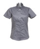 Kustom Kit Short Sleeve Oxford Blouse Charcoal