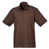 Men's Short Sleeve Poplin Shirt Brown