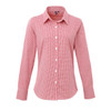 Ladies Microcheck Long Sleeve Shirt Red / White