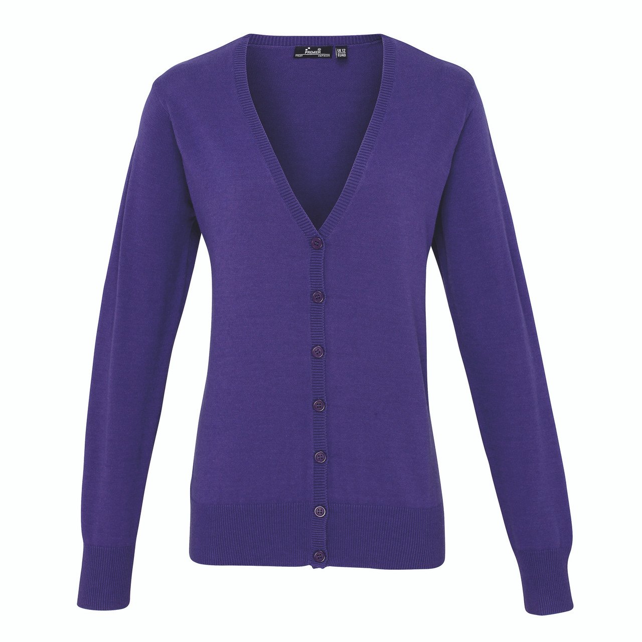 Premier Ladies Cotton Acrylic V Neck Cardigan - PR697 - Direct