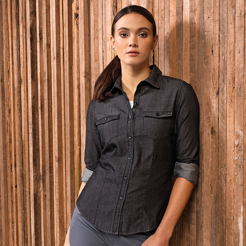 Ladies Stitch Denim Shirt - Great for the Hospitality Industry Ladies Stitch Denim Shirt - Great for the Hospitality Industry