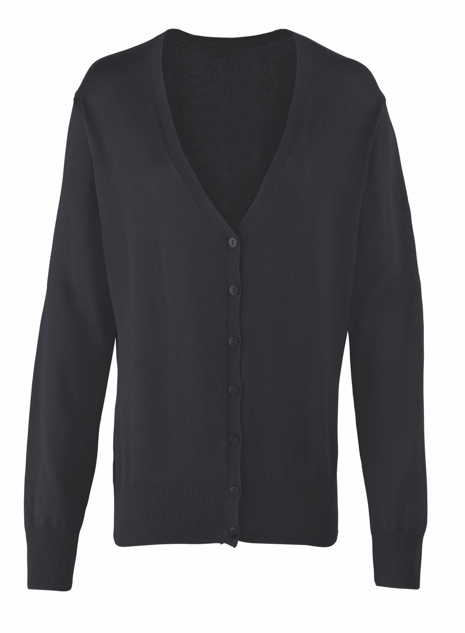 Premier Ladies Cotton Acrylic V Neck Cardigan - PR697 - Direct