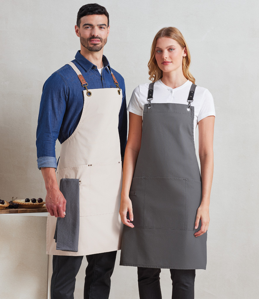 Premier Clip 'n' Clasp Cross Back Bib Apron - PR182 - Direct Workwear