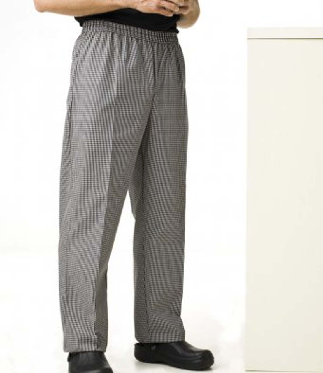 Buy Menâââs Black and White Checkerboard Print Chef Pants with Elastic  Waist Drawstring Baggy Chef Uniforms BlackwhiteM at Amazonin