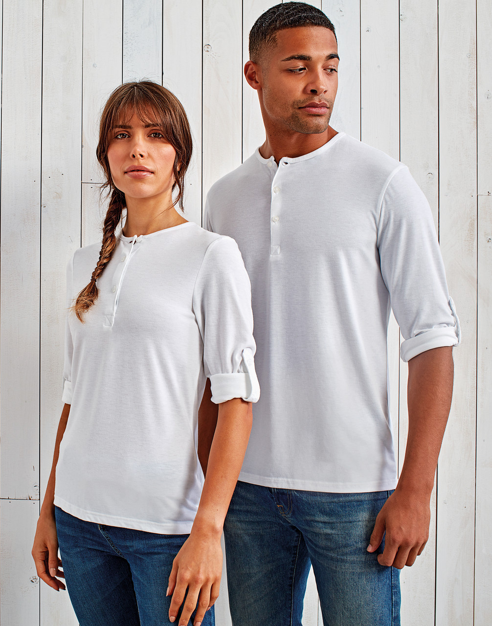 Premier Ladies Long John Roll Sleeve T-Shirt - PR318 - Direct Workwear