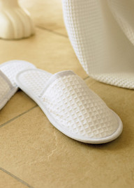 Towel City Waffle Mule Slippers