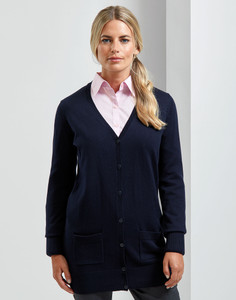 Premier Ladies Longline V Neck Cardigan - PR698 Premier Ladies Longline V Neck Cardigan - PR698