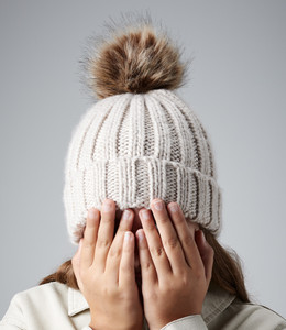 Junior Faux Fur Pop Pom Chunky Beanie Beechfield - BB412B Junior Faux Fur Pop Pom Chunky Beanie Beechfield - BB412B