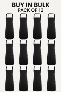 Black Bib Apron - Bulk Order - Quantity 12 Black Bib Apron - Bulk Order - Quantity 12