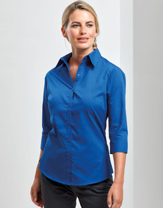 Ladies 3/4 Sleeve Poplin Blouse  - PR305 Ladies 3/4 Sleeve Poplin Blouse  - PR305