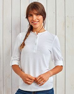 Premier Ladies Long John Roll Sleeve T-Shirt - PR318 Premier Ladies Long John Roll Sleeve T-Shirt - PR318