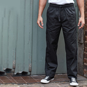 Premier Essential Chef's Cargo Trousers Black - PR555 Premier Essential Chef's Cargo Trousers Black - PR555